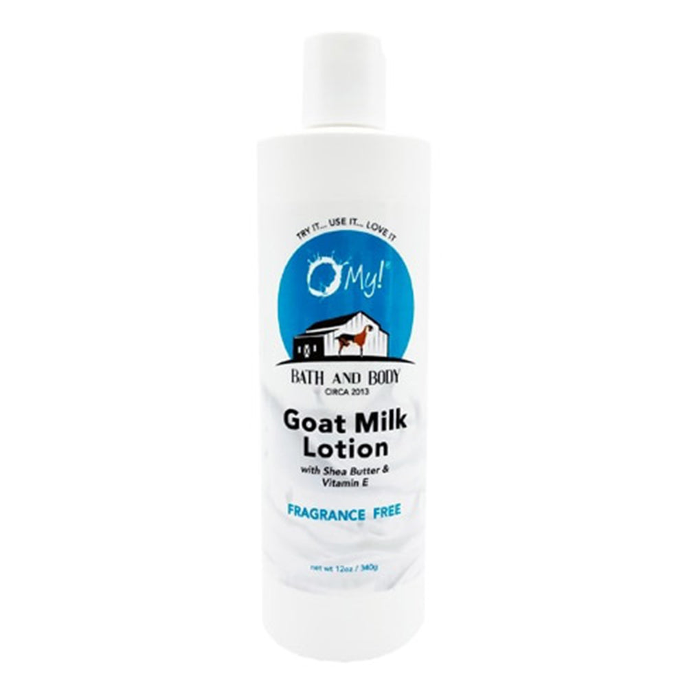 O My Bath and Body Goat Milk Lotion with Shea Butter and Vitamin E Help Exfoliate and Nourish Skin Fragrance Free 12Oz (340g)
