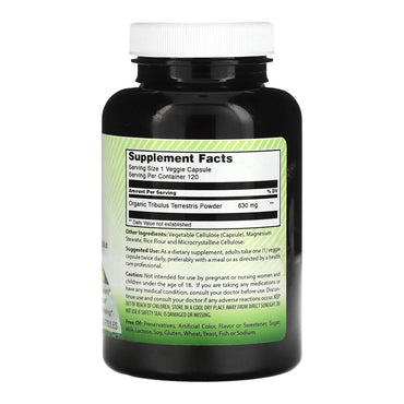 Amazing India Organic Tribulus 630 mg Capsules for Mens Reproductive Health, 120 Ea