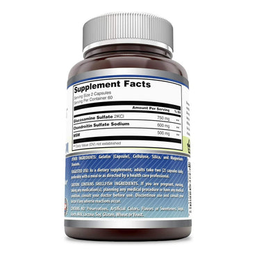 Amazing Nutrition Amazing Formulas Glucosamine, Chondroitin And MSM Capsules For Healthy Joint, 120 Ea