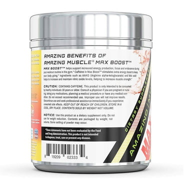 Amazing Nutrition Amazing Muscle Max Boost Advanced Pre Workout Formula, Cherry Lemonade, 60 Ea