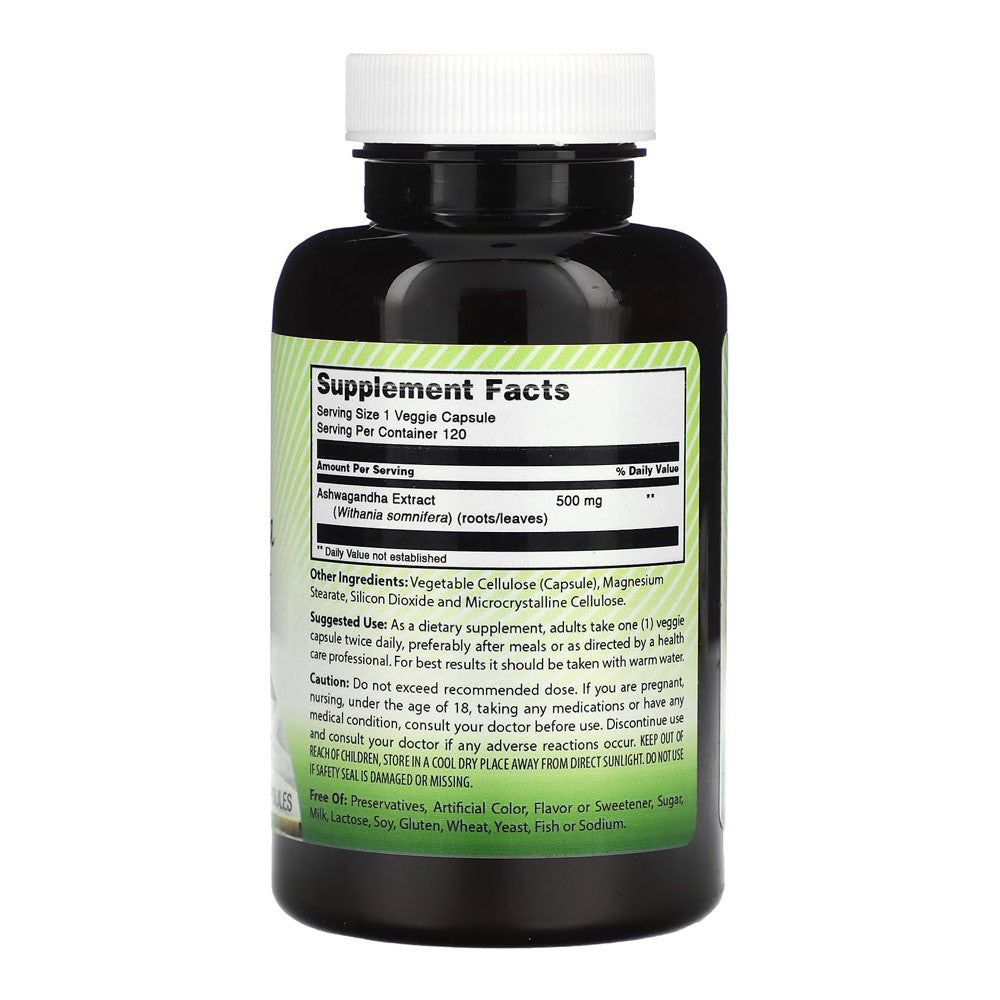 Amazing Nutrition Amazing India Ashwagandha Extract 500 Mg, Healthy Immunity Supports, 120 Ea
