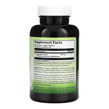 Amazing Nutrition Amazing India Ashwagandha Extract 500 Mg, Healthy Immunity Supports, 120 Ea
