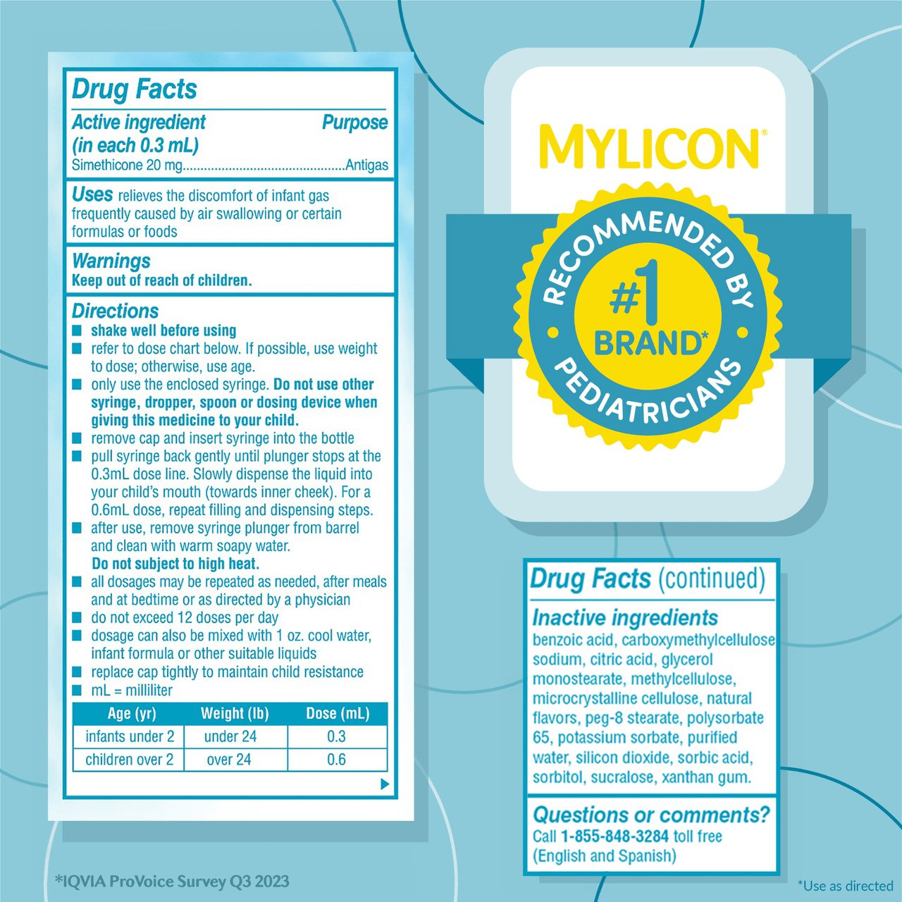 Mylicon Infants Drops Anti Gas Relief Dye Free Formula For Babys, 0.5 Oz