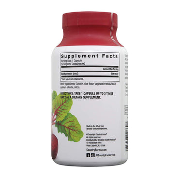 Country Farms Bountiful Beets Circulation Superfood Capsules, 90 Ea