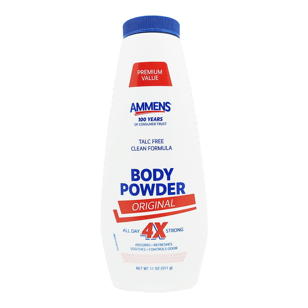 Ammens Medicated Body Powder Original Talc Free Formula Absorbs and Control Odor 11Oz (311g)