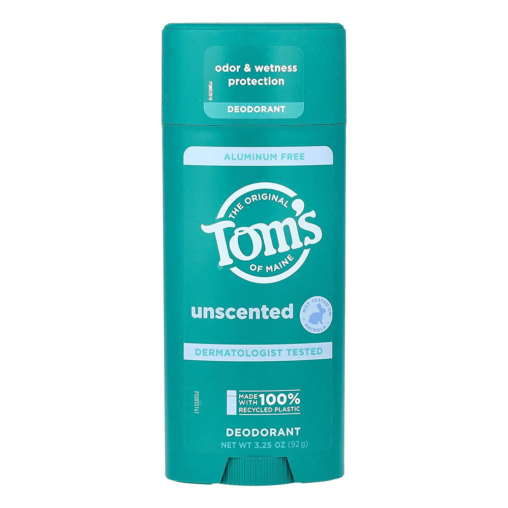 Toms Unscented Aluminum Free Natural Formula Deodorant Stick 3.25Oz (92g)