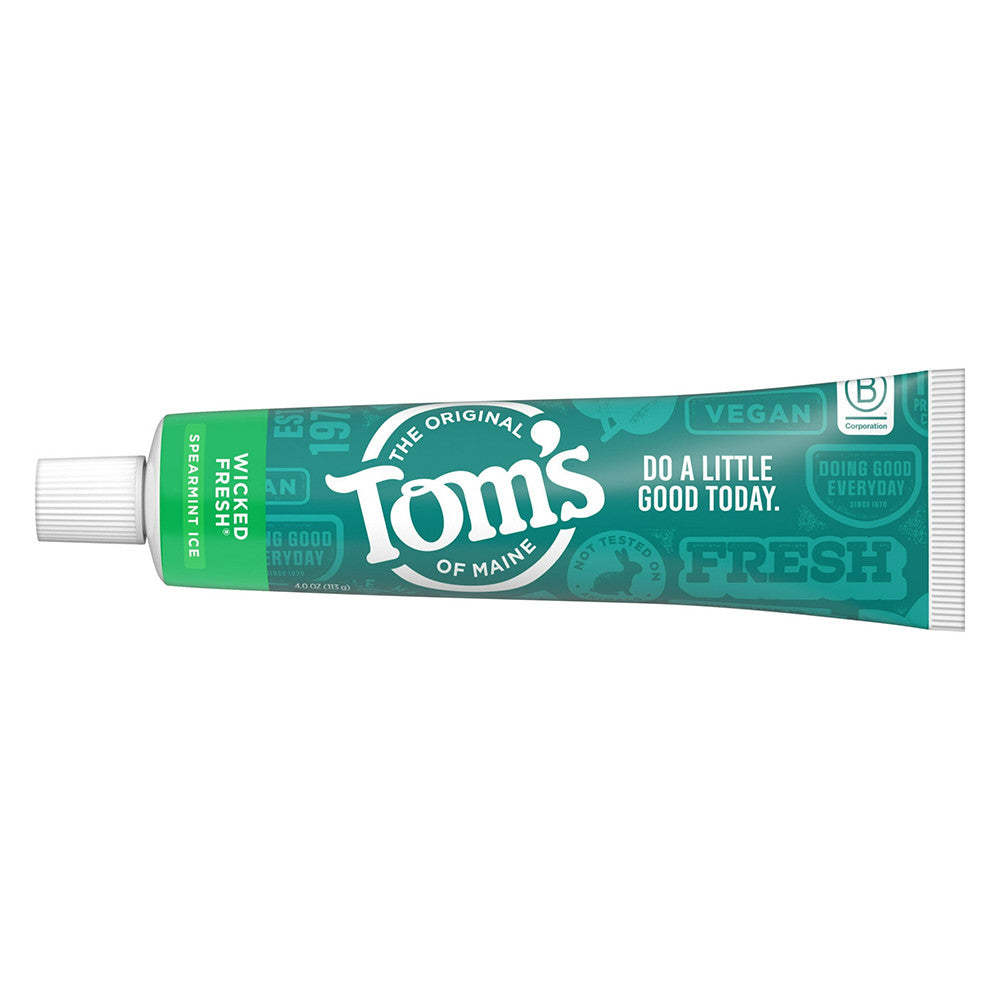 Toms of Maine Wicked Fresh Natural Fluoride Toothpaste, Spearmint Ice Flavor, 4 Oz