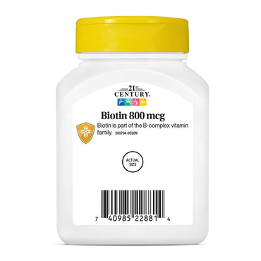 21st Century Biotin 800 Mcg Maximum Strength Tablets, 110 Ea