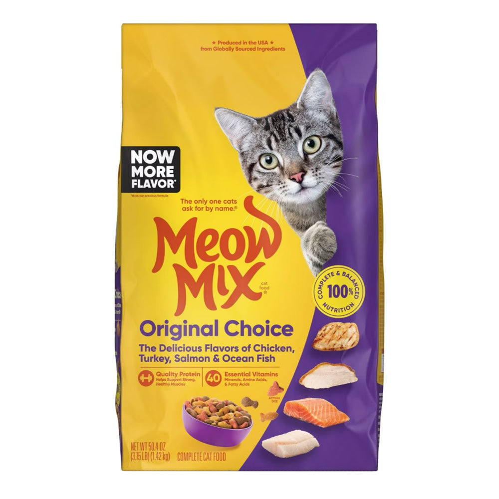 Meow Mix Original Dry Cat Food Complete and Balanced Nutrition for Adult Cats 50.4Oz (3.15lb)