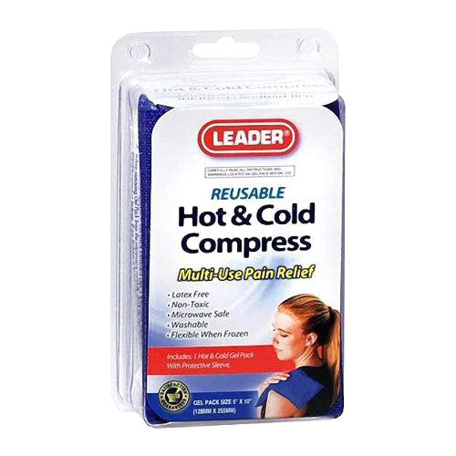 Leader Reusable Hot and Cold Compress, Multi Use Pain Relief, 5 by 10 Inches, 1 Ea