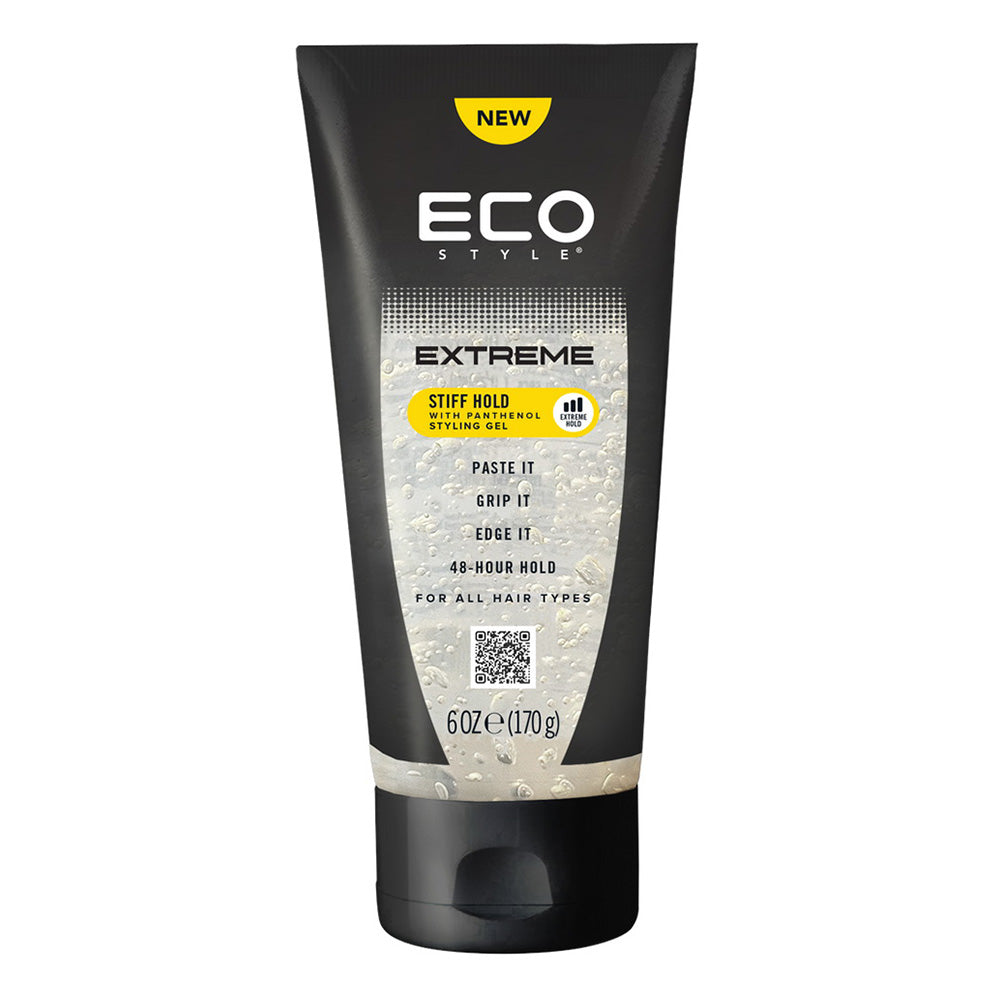 Eco Style Extreme Stiff Hold Hair Styling Gel with Panthenol 6Oz (170g)