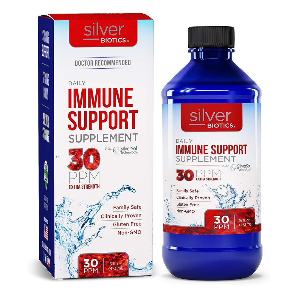Silver Biotics 30 PPM Extra Strength Daily Immune Support Supplement with Silversol Technology 16Oz (473ml)