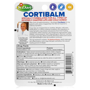 Dr. Dans CortiBalm Lip Balm for Chapped Lips, 0.15 Oz