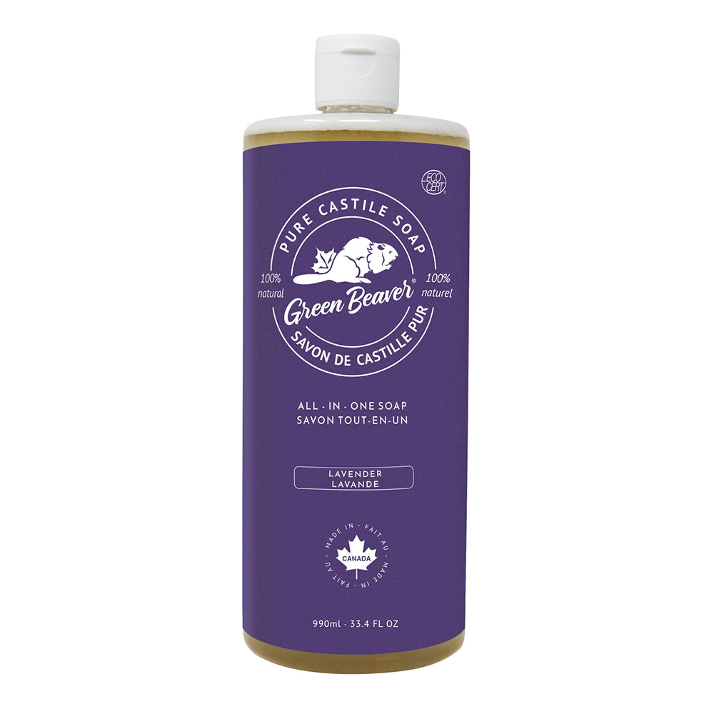 Green Beaver Lavender Natural All Purpose Pure Castile Soap 33.4Oz (990ml)