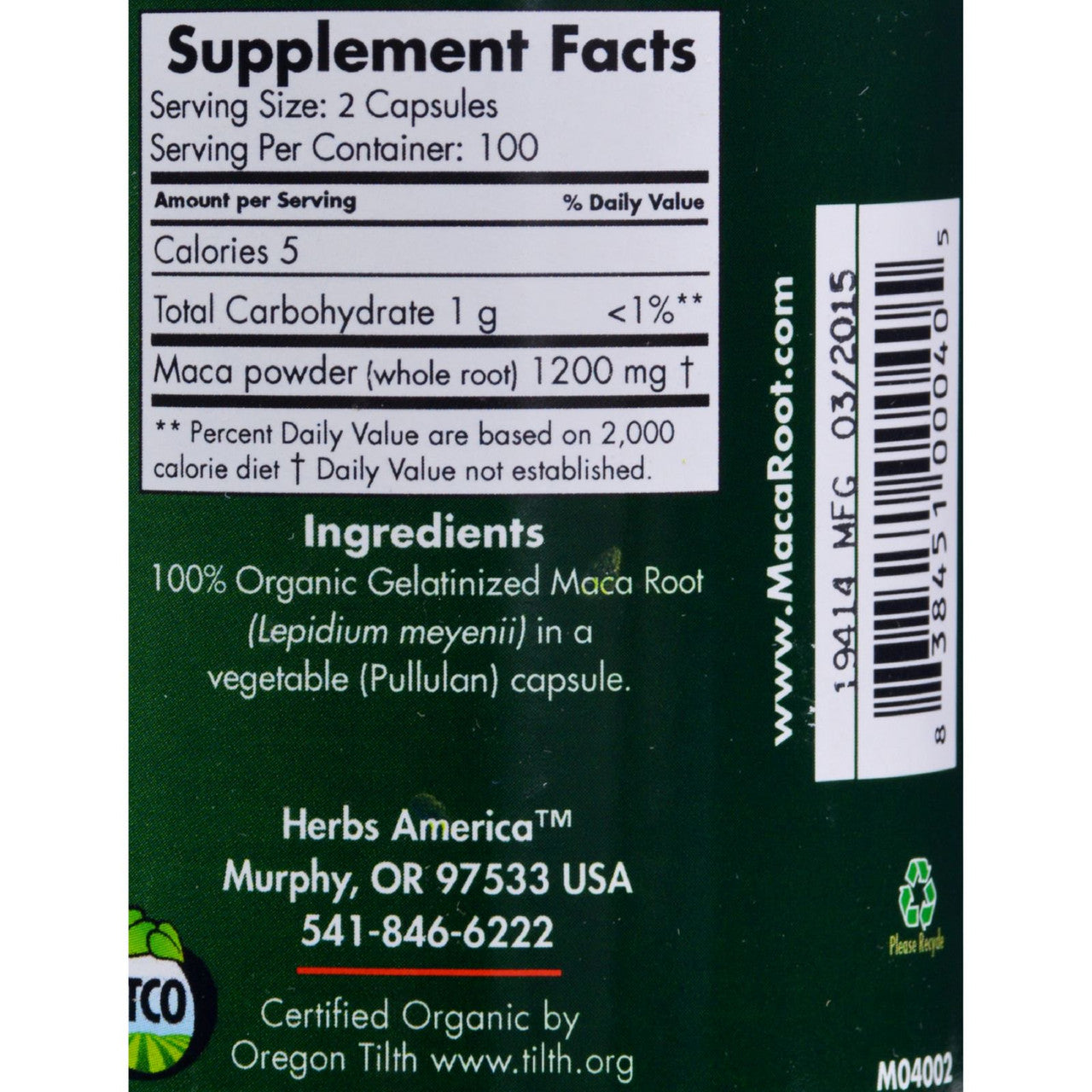 Maca Magic Organic Maca Capsules - 200 Ea