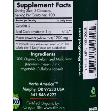 Maca Magic Organic Maca Capsules - 200 Ea