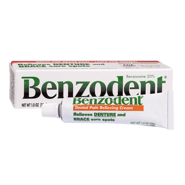 Benzodent Denture Pain Relieving Cream, 1 Oz
