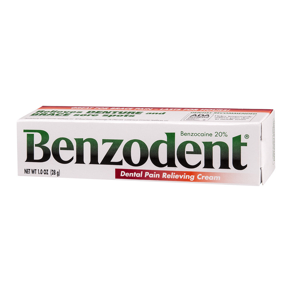 Benzodent Denture Pain Relieving Cream, 1 Oz