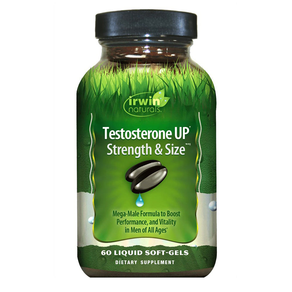 Irwin Naturals Testosterone UP Strength and Size Liquid Softgels for Male Performance and Vitality Support 60Ea
