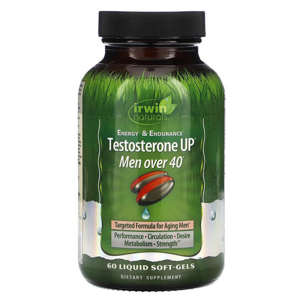 Irwin Naturals Energy and Endurance Testosterone Up Men Over 40 Liquid Softgels, 60 Ea