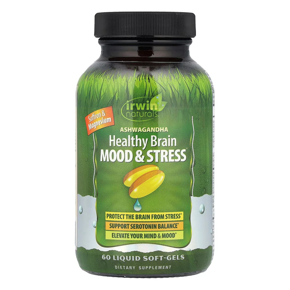 Irwin Naturals Ashwagandha Healthy Brain Mood and Stress Softgels 60Ea