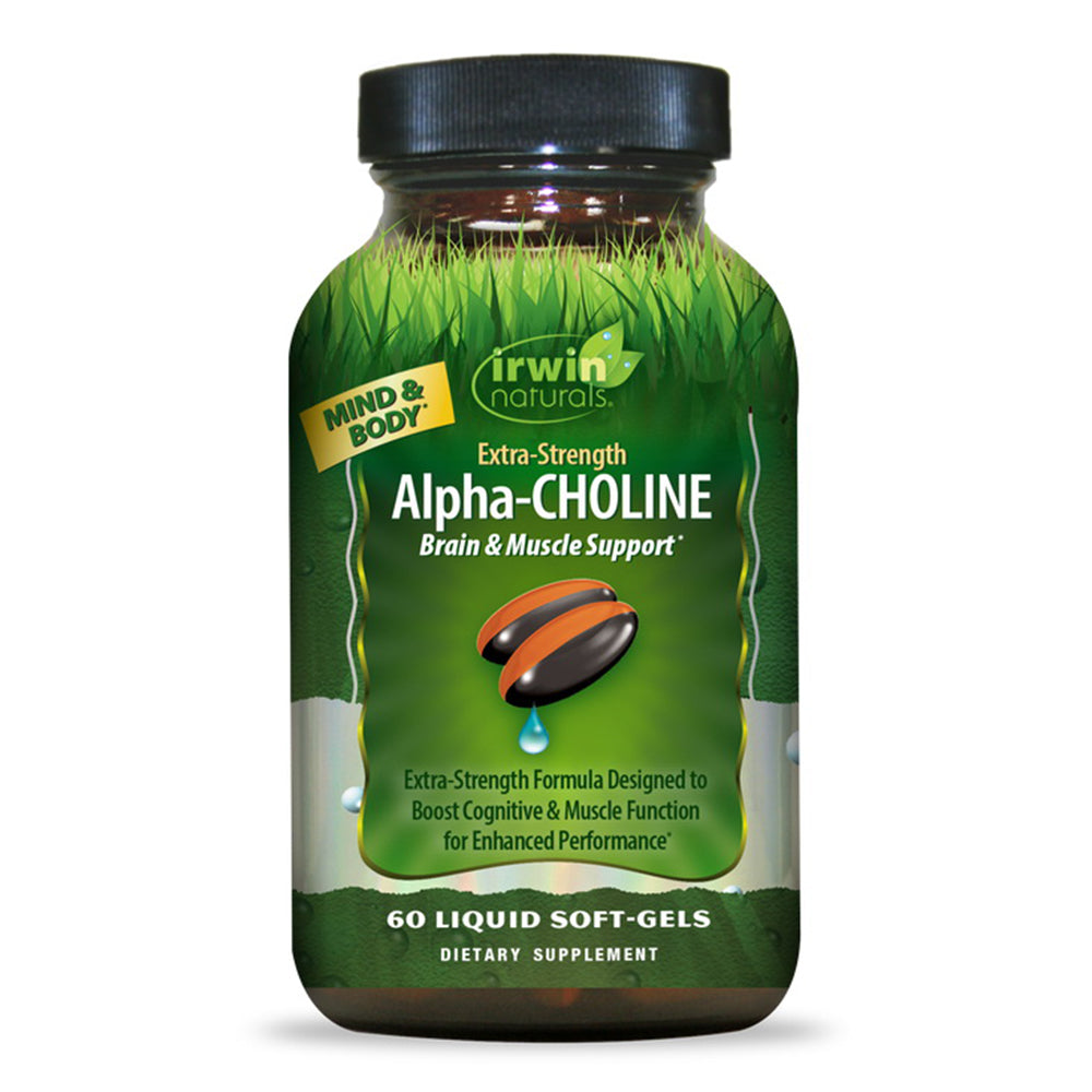 Irwin Naturals Extra Strength Alpha Choline Brain Muscle Support and Energy Metabolism Liquid Softgels 60Ea