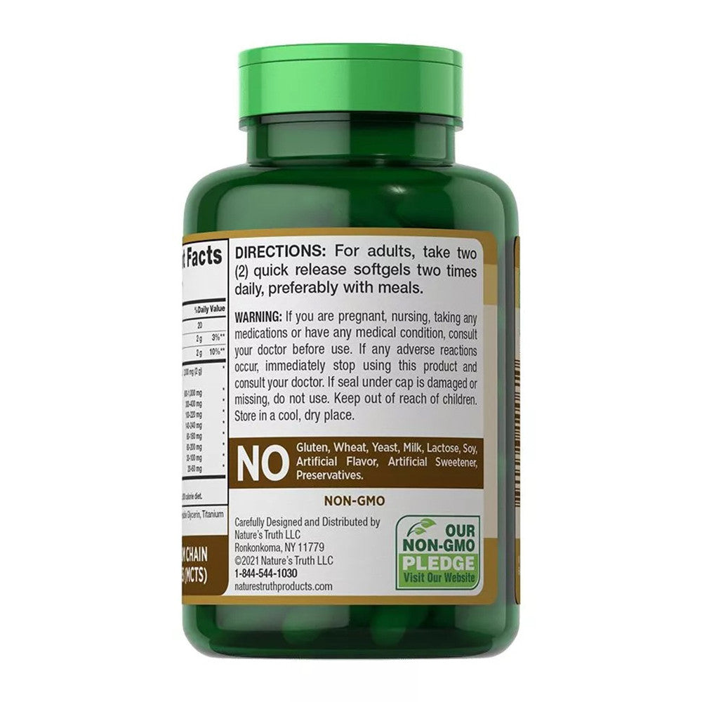 Natures Truth Coconut Oil Softgels, 100 Ea