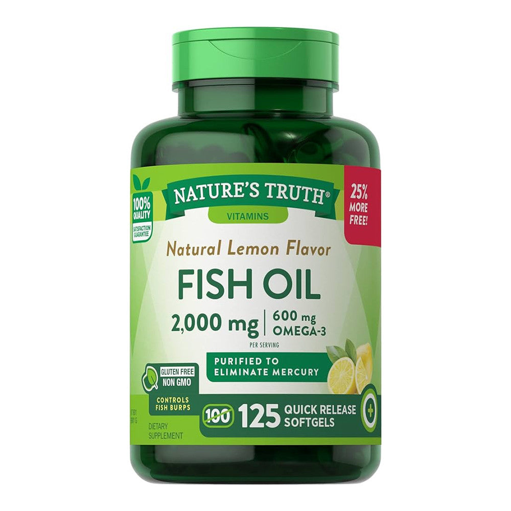Natures Truth Fish Oil 1000 Mg, Natural Lemon Flavor, 125 Ea