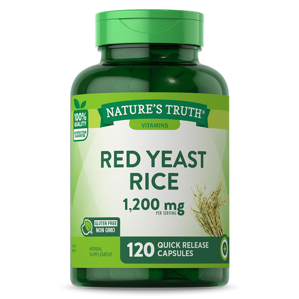 Natures Truth Vitamins Red Yeast Rice 600 mg Quick Release Capsules, 120 Ea
