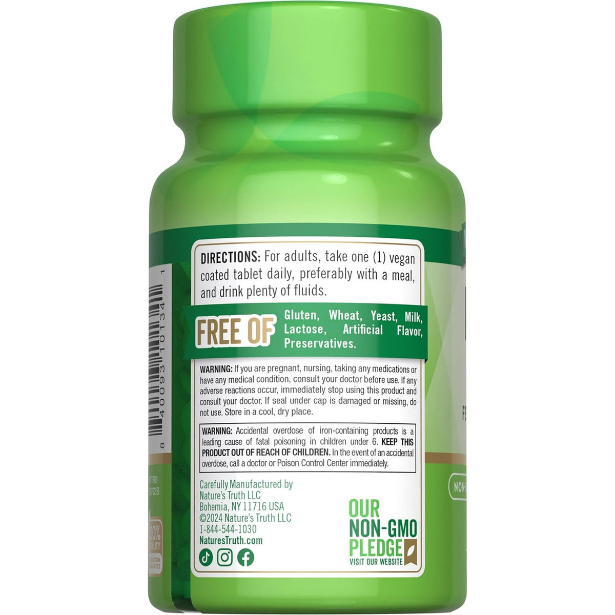 Natures Truth Iron Supplement 65 Mg Tablets, 120 Ea