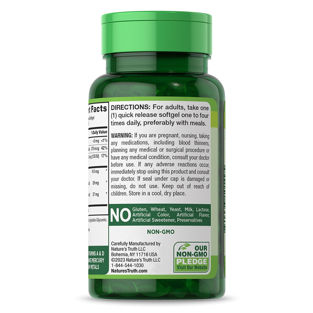 Nature's Truth Norwegian COD Liver Oil with EPA/DHA Softgels, 100 Ea