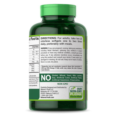 Natures Truth Odor Less 1200 mg Fish Oil Softgels, Lemon Flavored, 90 Ea