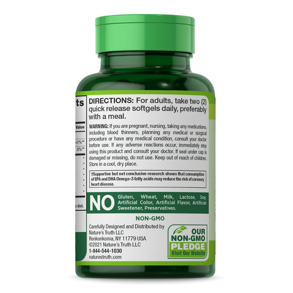 Nature's Truth 100% Pure Red Krill Oil 2000 Mg Quick Release Softgels, 60 Ea