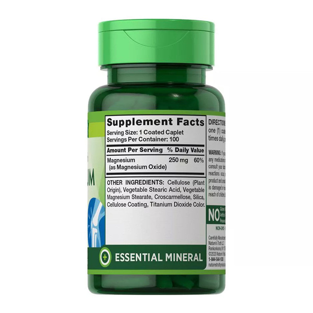 Natures Truth Magnesium 250 Mg Capsules, 100 Ea