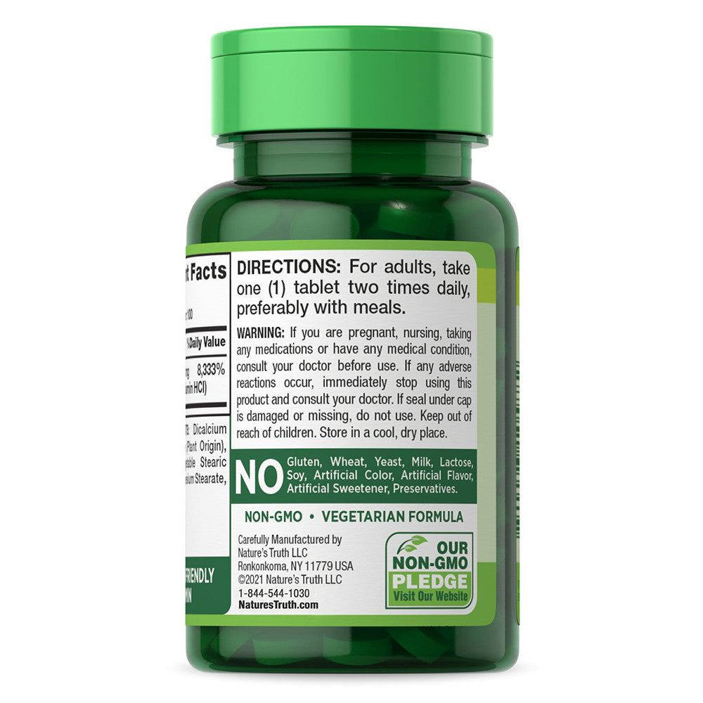 Natures Truth Vitamin B 1 100 Mg Tablets, 100 Ea