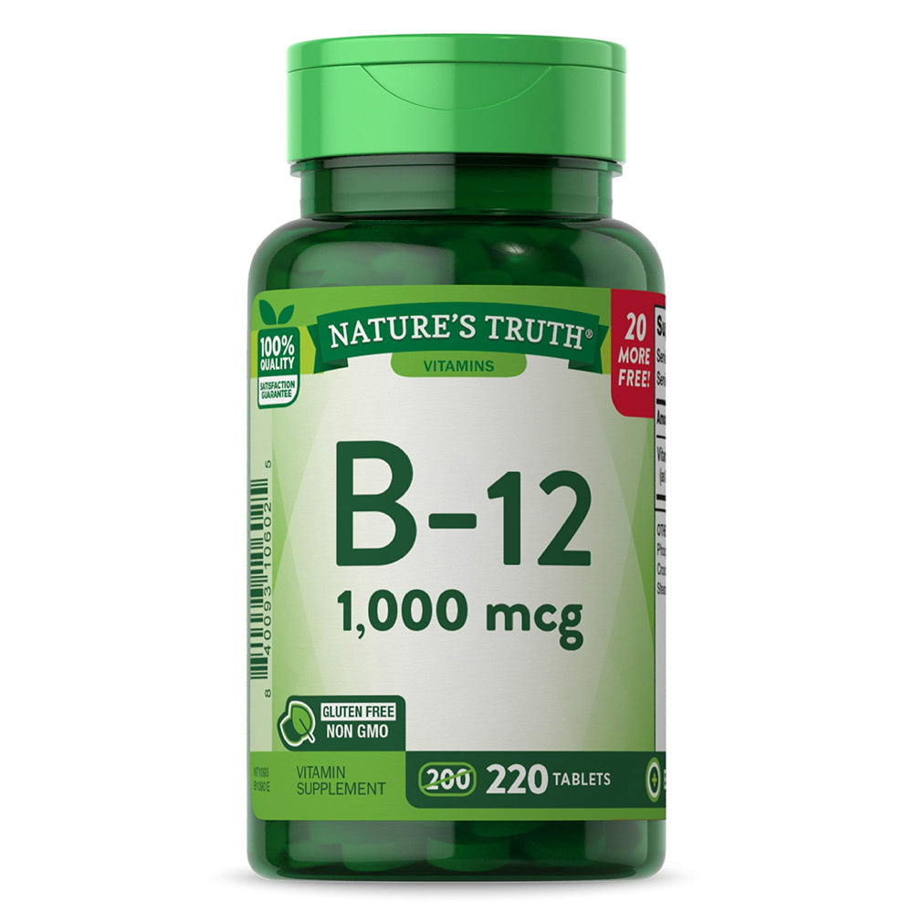 Natures Truth Vitamin B-12 1,000 mcg Tablets, 220 Ea