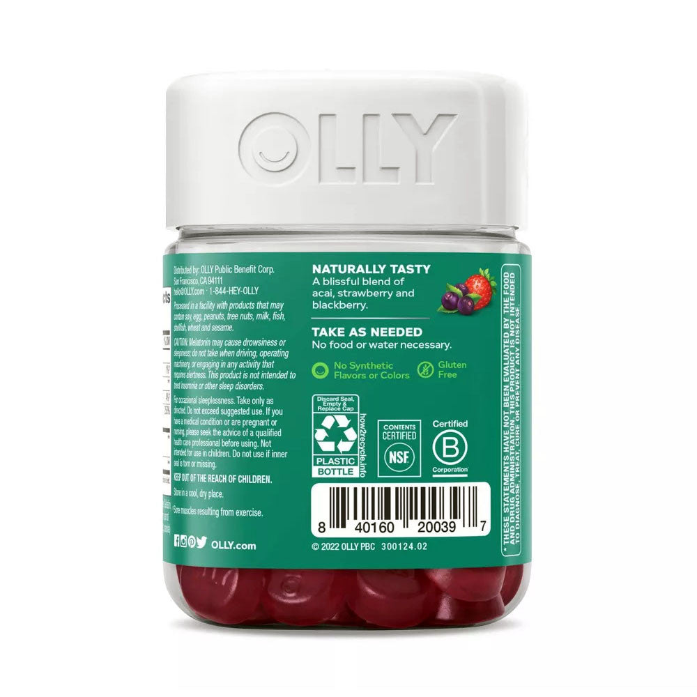 Olly Muscle Recovery Sleep Gummies, Berry, 40 Ea
