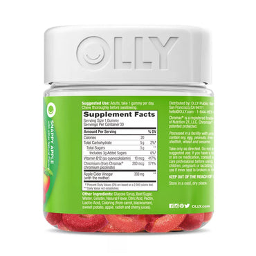 Olly Metabolism Gummy Rings Digestive Health Chewable Supplement, Apple Flavor, 30 Ea