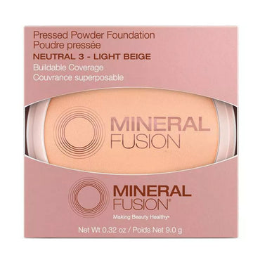 Mineral Fusion Pressed Powder Foundation, Neutral 3 Light Beige, 0.32 Oz