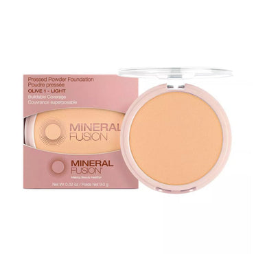 Mineral Fusion Pressed Powder Foundation, Olive 1 Light, 0.32 Oz