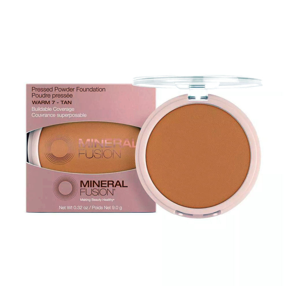 Mineral Fusion Pressed Powder Foundation, Warm 7 Tan, 0.32 Oz