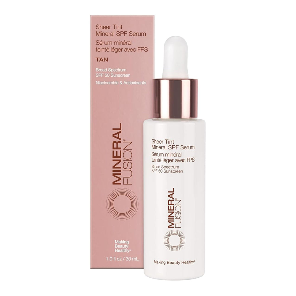 Mineral Fusion Face Serum Sheer Tint Mineral SPF 50 Serum Tan Sunscreen 1Oz (30ml)
