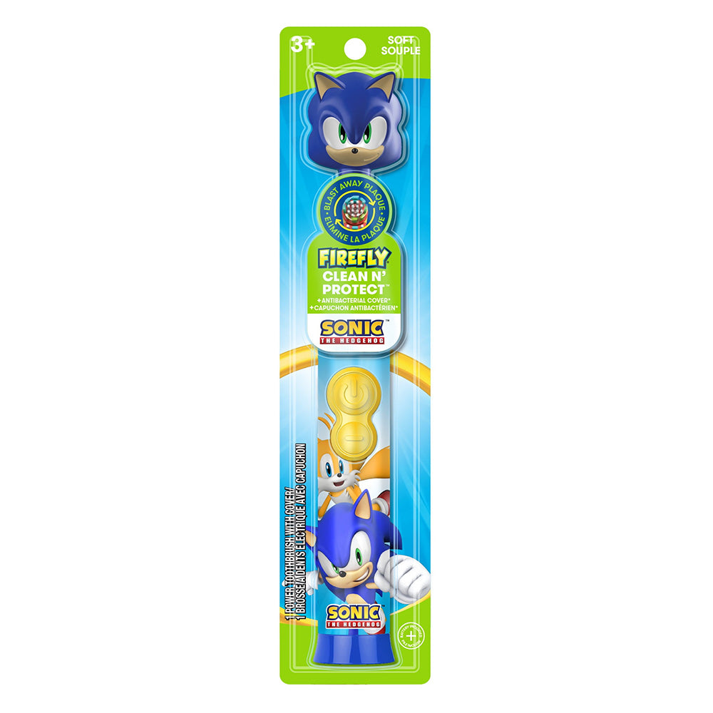 Firefly Clean N Protect Sonic the Hedgehog Kids Battery Powered Toothbrush Soft Bristles 1Ea