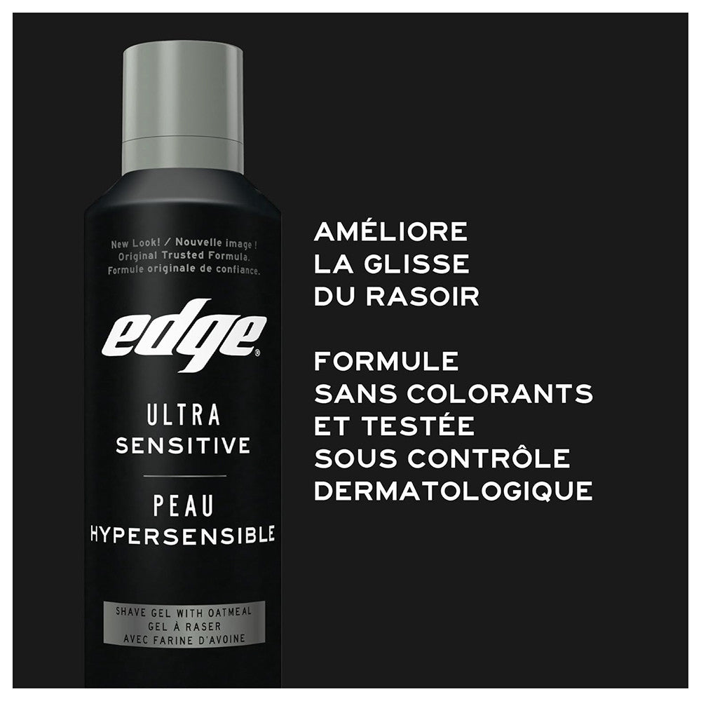 Edge Ultra Sensitive Shave Gel With Oat Meal, Fragrance Free, 7 Oz