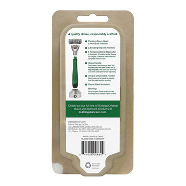 Bulldog Mens Skincare Original Glass Handle Razor With Razor Stand, 1 Ea