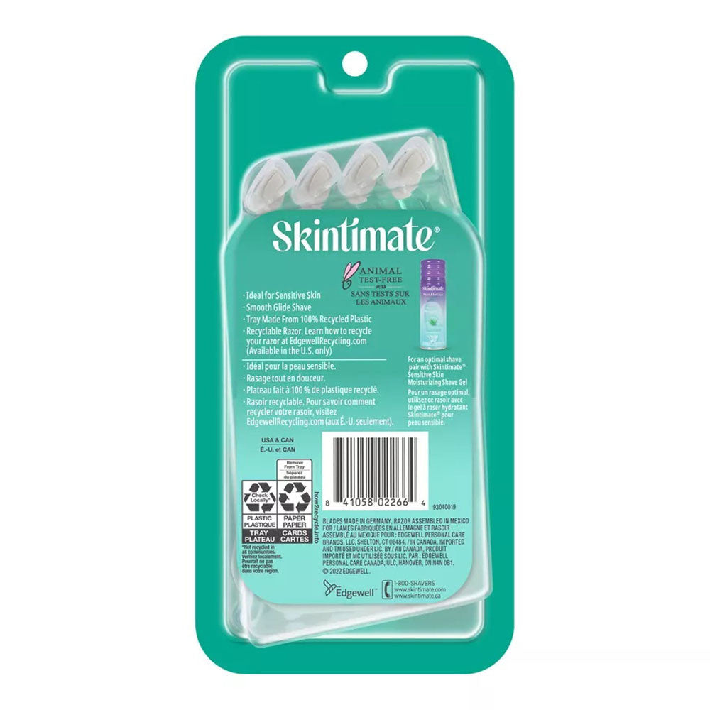 Skintimate Sensitive Skin Womens Disposable Razor, 4 Ct