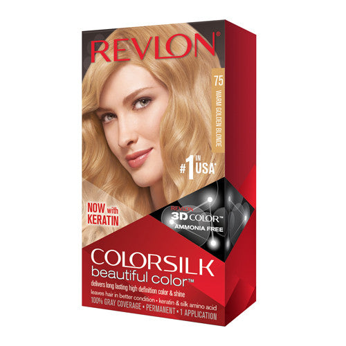 Revlon Colorsilk Beautiful Color Hair Color, 75 Warm Golden Blonde, 1 Ea
