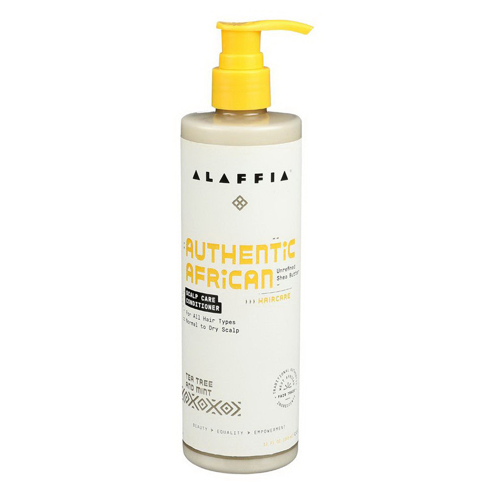Alaffia Authentic African Scalp Care Nourishing Conditioner, Tea Tree And Mint, 12 Oz