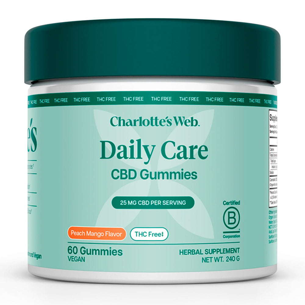 Charlottes Web Daily Care THC Free 25mg Herbal Supplement Vegan 60Ea