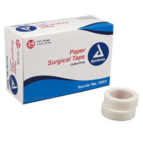 Dynarex Paper Surgical Tape (24), 1/2 Inches X 10 Yards